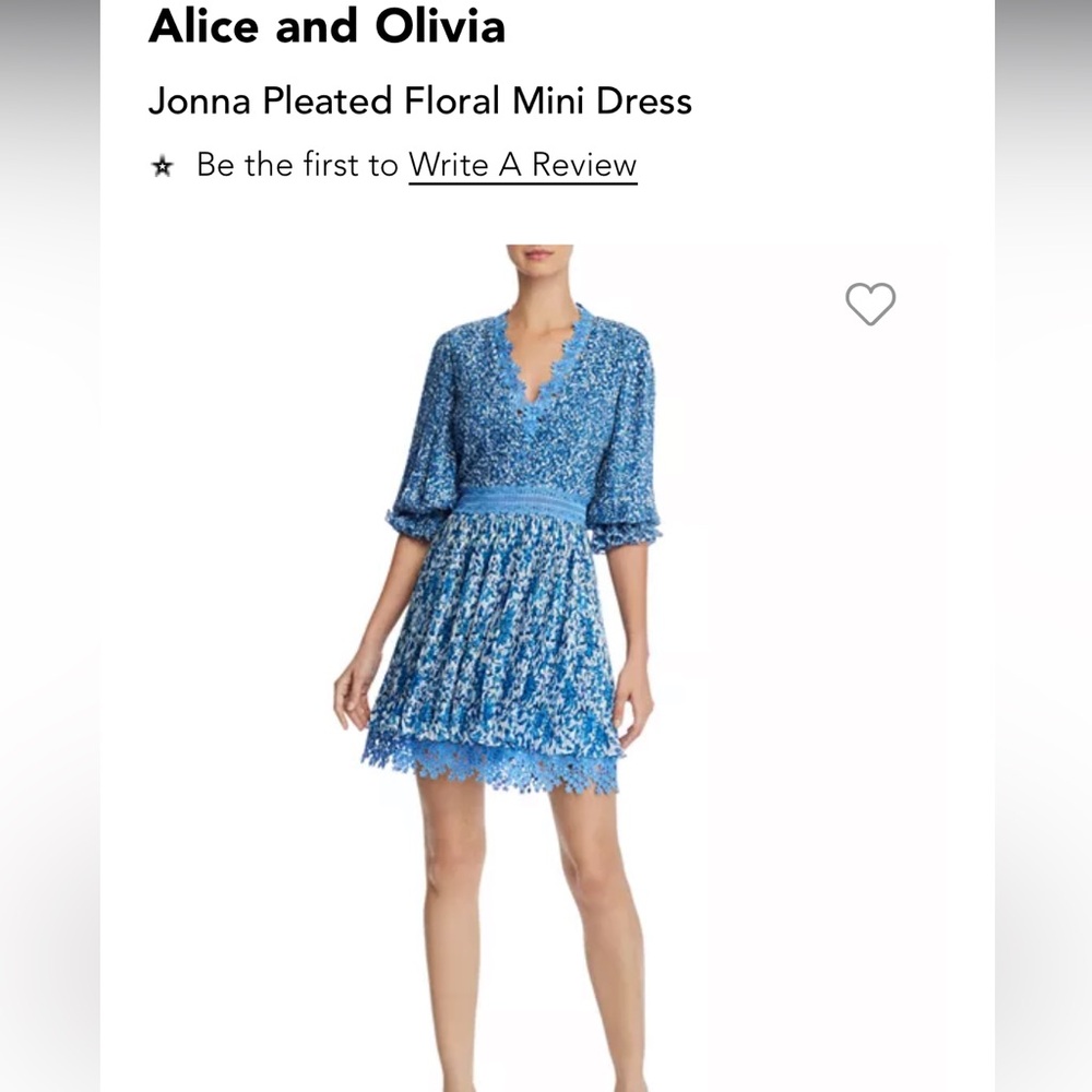 Alice and Olivia Jonna Pleated Floral mini dress